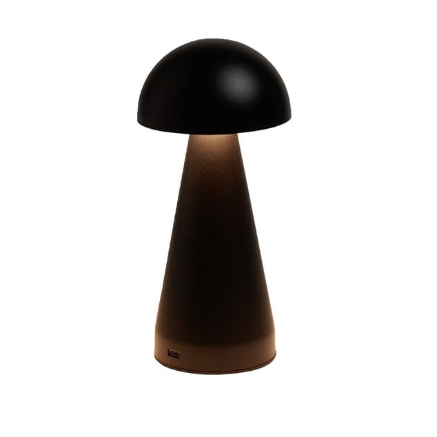 Lampe de table Roundi USB tactile noire Ø9,5xH22,5cm