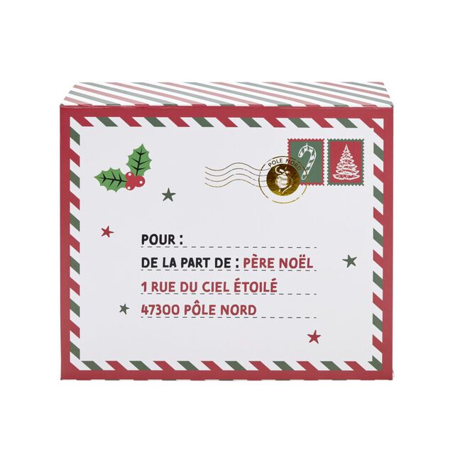 Bo&icirc;te cadeau No&euml;l pliable fermeture magn&eacute;tique "De la part de" 30x35cm