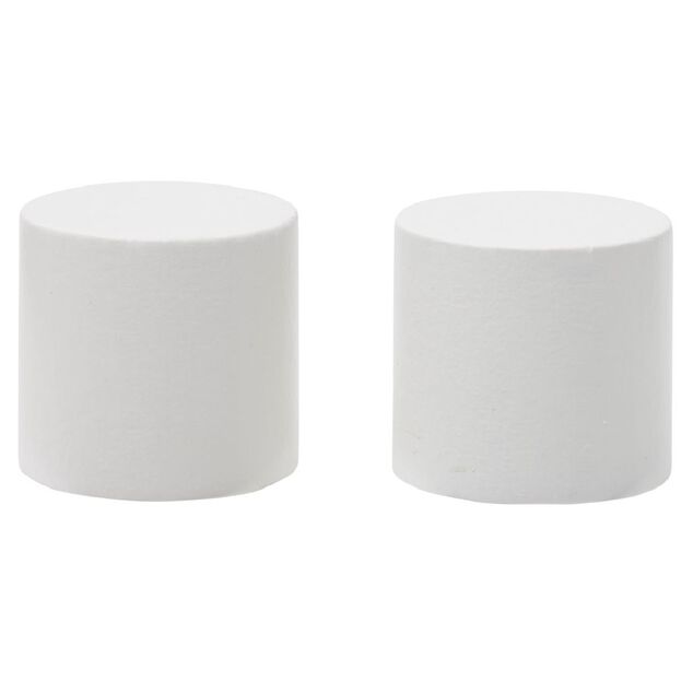 Embout de tringle forme bouchon en bois certifi&eacute; FSC&reg; blanc &Oslash;20 mm x2