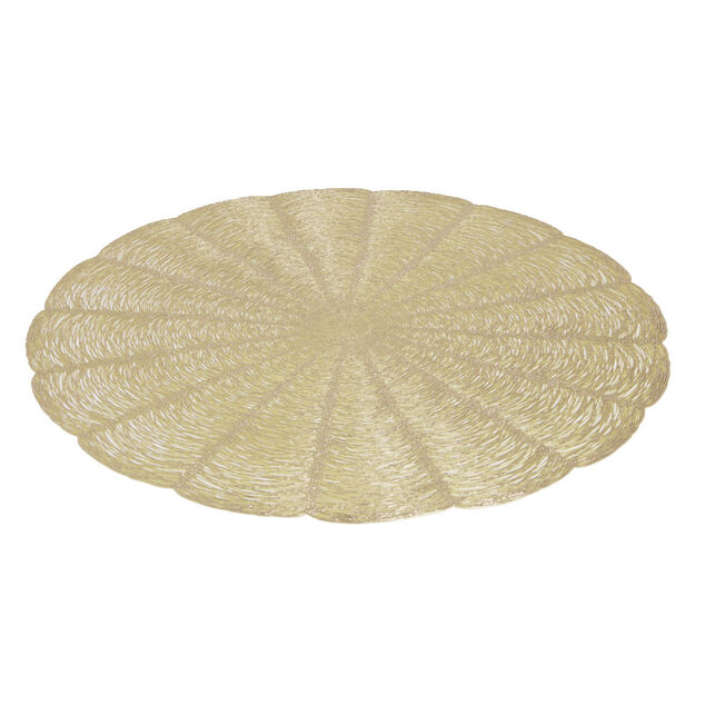Set de table rond forme fleur dor&eacute; &Oslash;38 cm