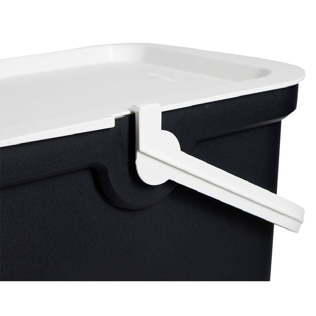 Conteneur &agrave; croquettes 40L plastique noir motif