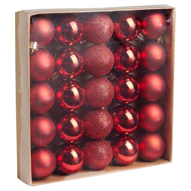 Boule de No&euml;l rouge &Oslash;4cm x25