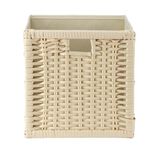 Panière de rangement Box Cube carrée 1 face tressée 27x27x27cm