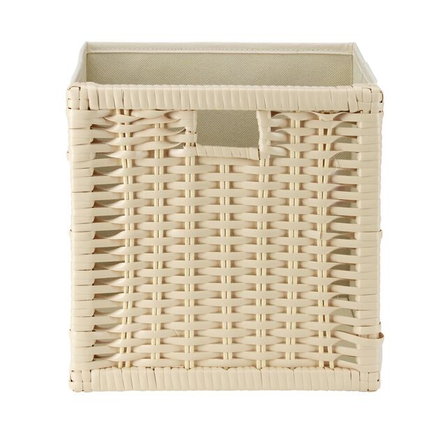 Pani&egrave;re de rangement Box Cube carr&eacute;e 1 face tress&eacute;e 27x27x27cm