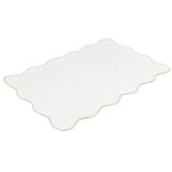 Tapis rectangulaire contour vague Wavy polyester beige 80x120cm