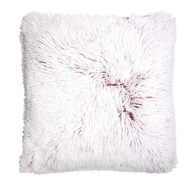 Housse de coussin imitation fourrure grise 45x45cm
