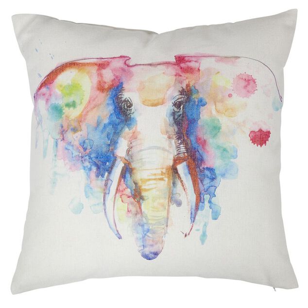 Housse de coussin &eacute;clats de couleurs flashy animaux 40x40cm
