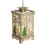 Lanterne de Noël lumineuse décor renne H23,5cm