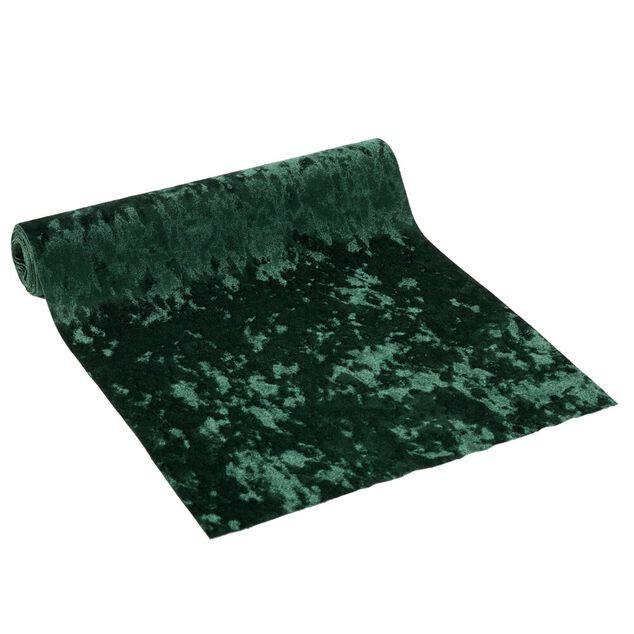 Chemin de table imitation velours L300X28 cm vert