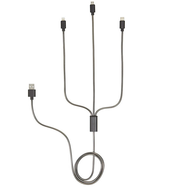 Adaptateur métal USB 3 en 1 USB-C - micro USB - Lightning