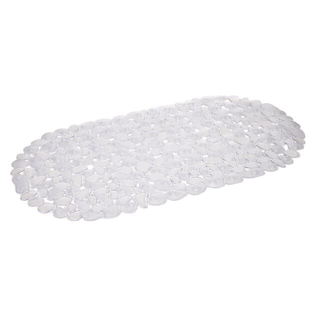Fond de baignoire antid&eacute;rapant design galet pvc blanc