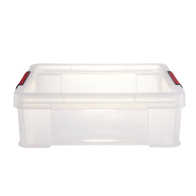 Bo&icirc;te de rangement transparent avec fermeture &agrave; clips 9L