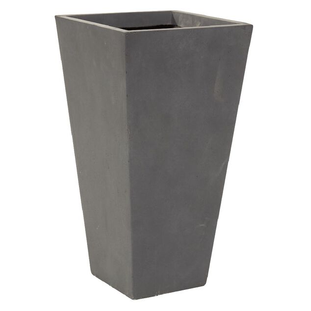 Cache pot fibre d'argile conique gris anthracite 33x33xH62cm