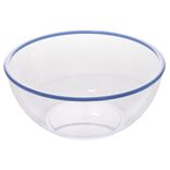 Saladier plastique transparent bordure color&eacute; &Oslash;28xH12,2cm