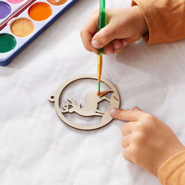 Suspension ronde sapin de Noël à peindre