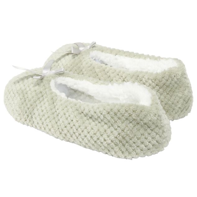 Chaussons ballerines fourr&eacute;s femme gris 38/39