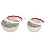 Couvercle alimentaire x2 blanc et rouge Ø13 et Ø16cm
