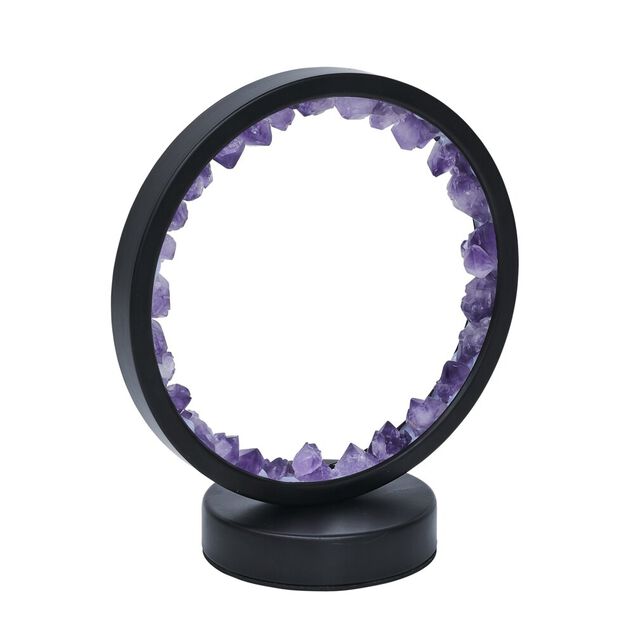 Lampe circulaire &agrave; LED avec pierres min&eacute;rales