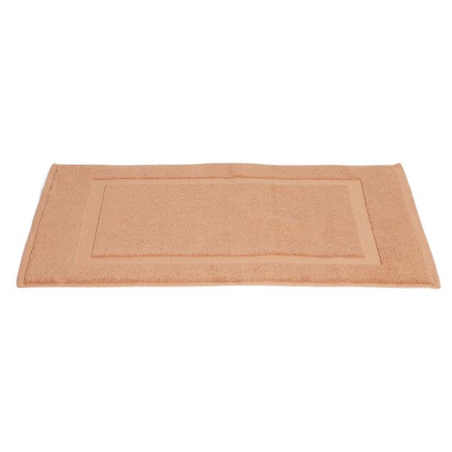 Tapis salle de bain coton orange clair 40x70cm