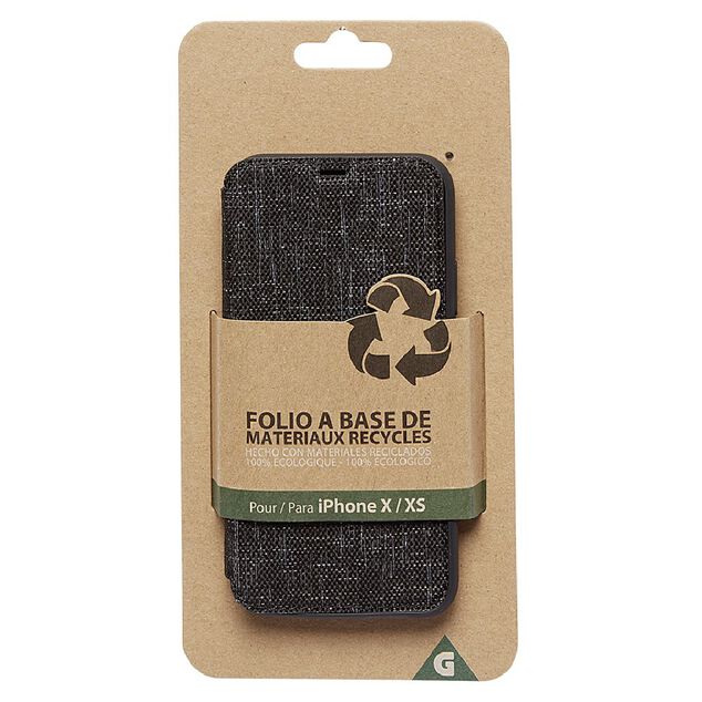 Protection folio pour Iphone X/XS plastique recycl&eacute;