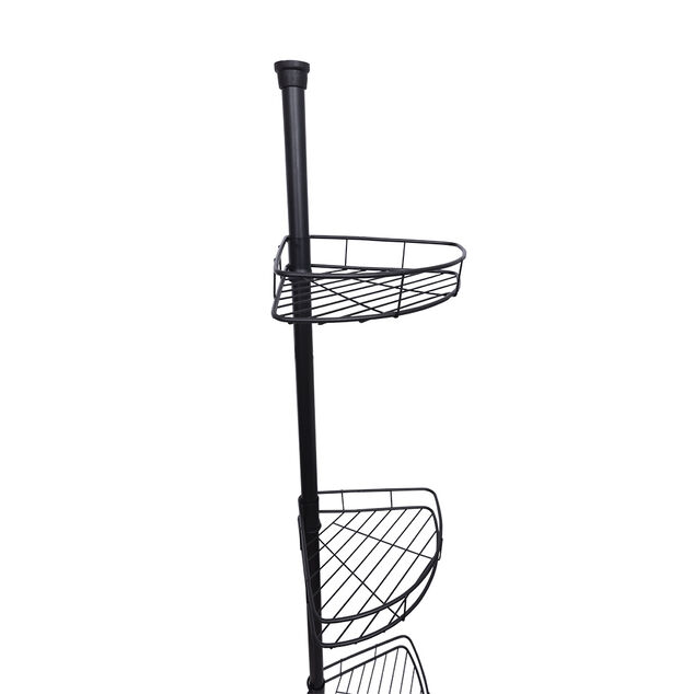 Étagère d'angle 3 niveaux métal noir