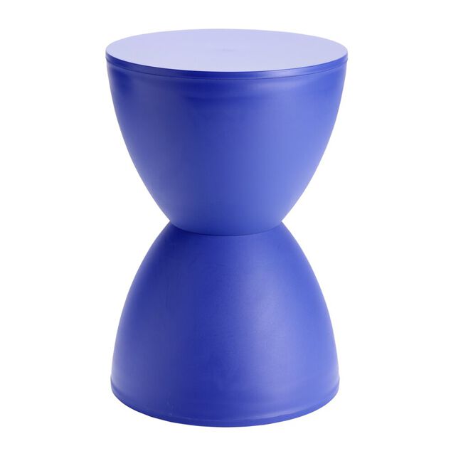 Tabouret bas rond Verso plastique bleu &Oslash;29xH43cm