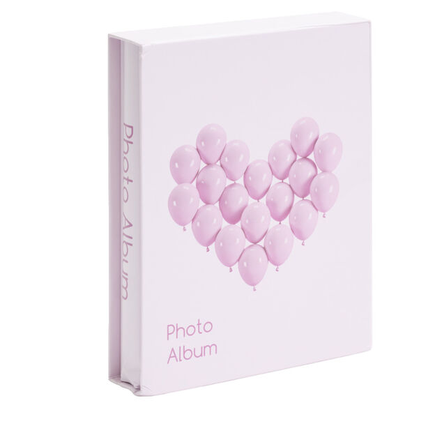 Album photo motif coeur 21x26cm - 2 modèles rose ou bleu