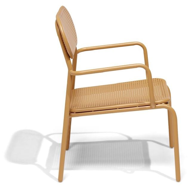 Fauteuil de jardin bas Faro empilable m&eacute;tal orange 56x56xH75cm