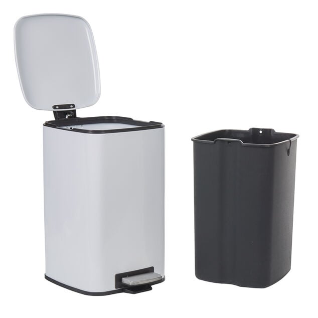 Poubelle p&eacute;dale blanche 20 L