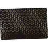 Set de table rectangulaire plastique imprim&eacute; g&eacute;om&eacute;trique noir dor&eacute;