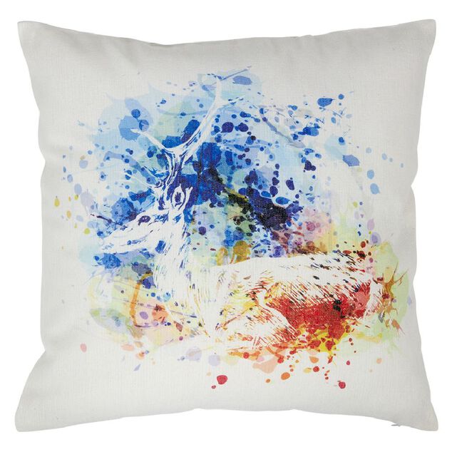 Housse de coussin &eacute;clats de couleurs flashy animaux 40x40cm