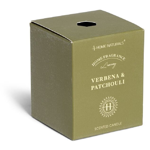 Bougie senteur verveine patchouli dans pot en verre Ø6,4xH7,9cm vert