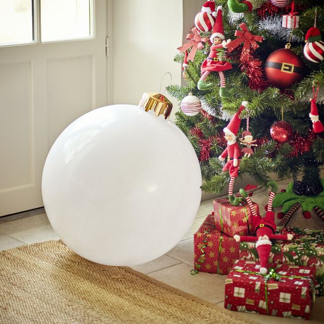 Boule de No&euml;l XL gonflable &Oslash;65cm pompe incluse - 3 coloris