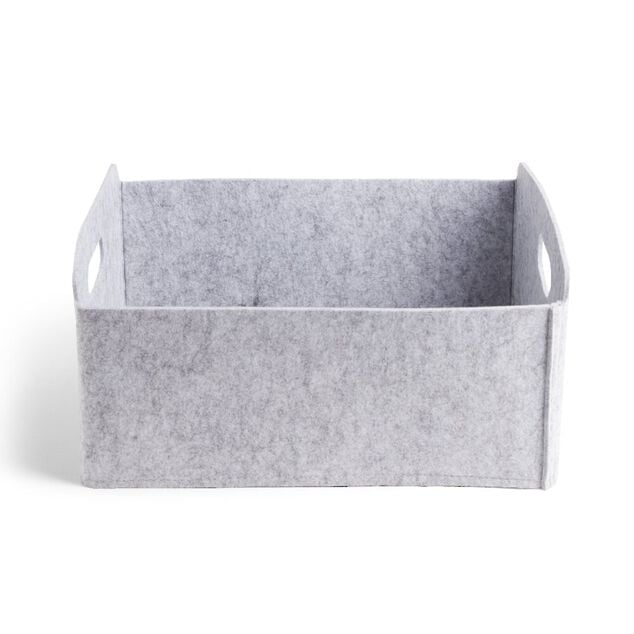 Pani&egrave;re coton effet feutrine 34x28x16cm gris