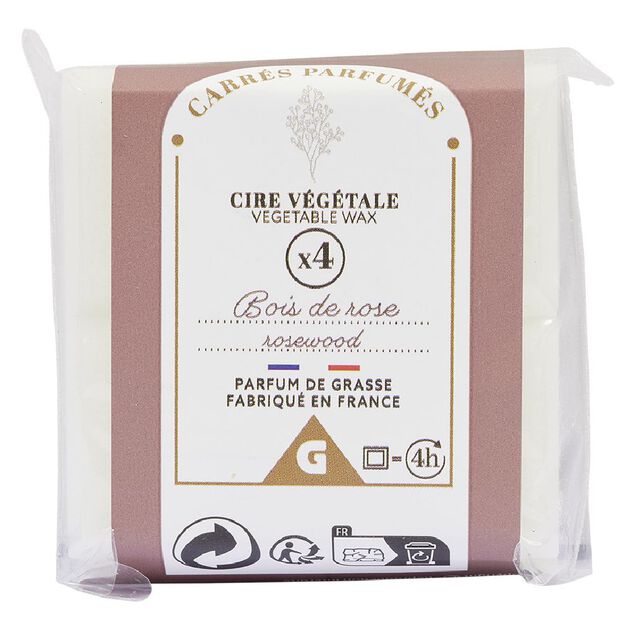 Cire parfum&eacute;e senteur rose 40g x4