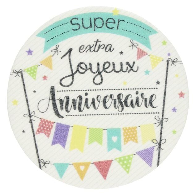Disque azyme motif joyeux anniversaire 20 g