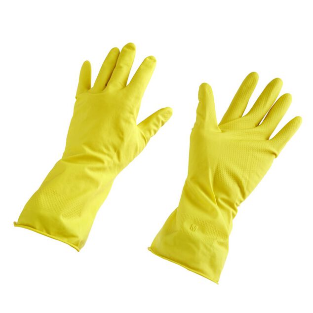 Gants de m&eacute;nage latex jaune Taille M