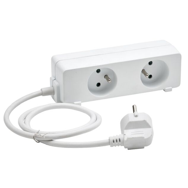Bloc multiprise 2 faces 5 prises blanc