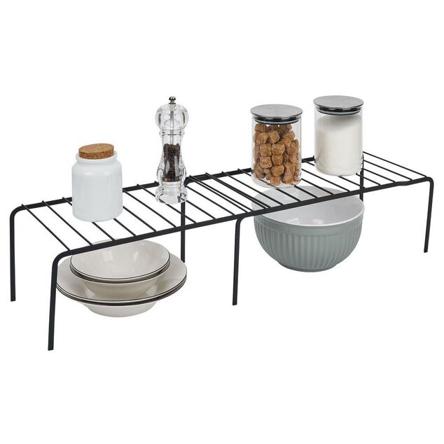 &Eacute;tag&egrave;re extensible en m&eacute;tal noir 43&agrave;69x20xH14,5cm