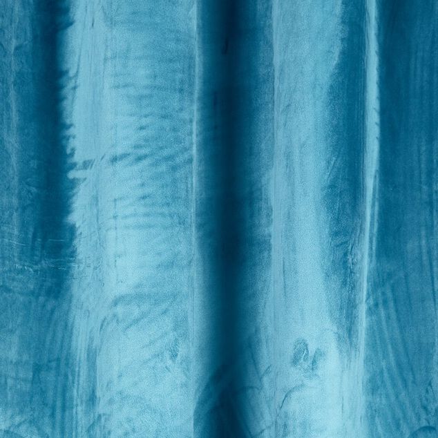 Rideau polyester 140x240cm effet velours bleu