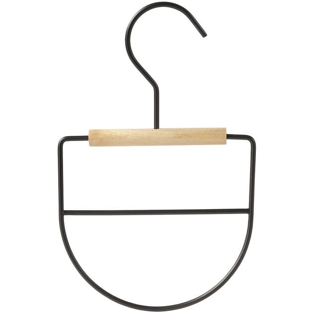 Cintre &agrave; accessoires m&eacute;tal et bois L13xH20cm