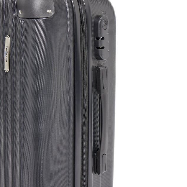 Valise cabine trolley &agrave; roulettes rigide noire 34x23xH55cm