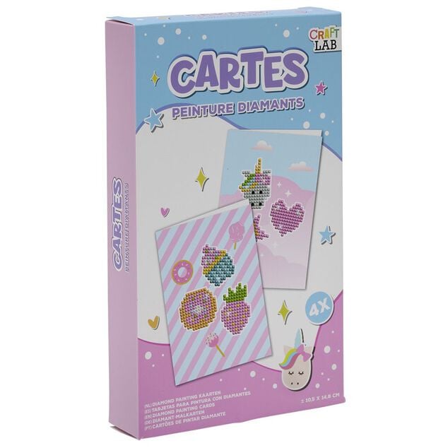 Kit toile &agrave; peindre diamant blanc 21,5x13cm