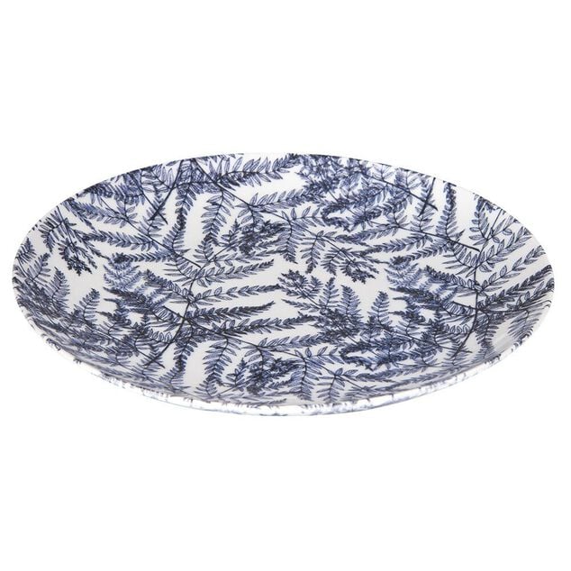 Assiette plate motif feuillage bleu et blanc &Oslash;26.5cm