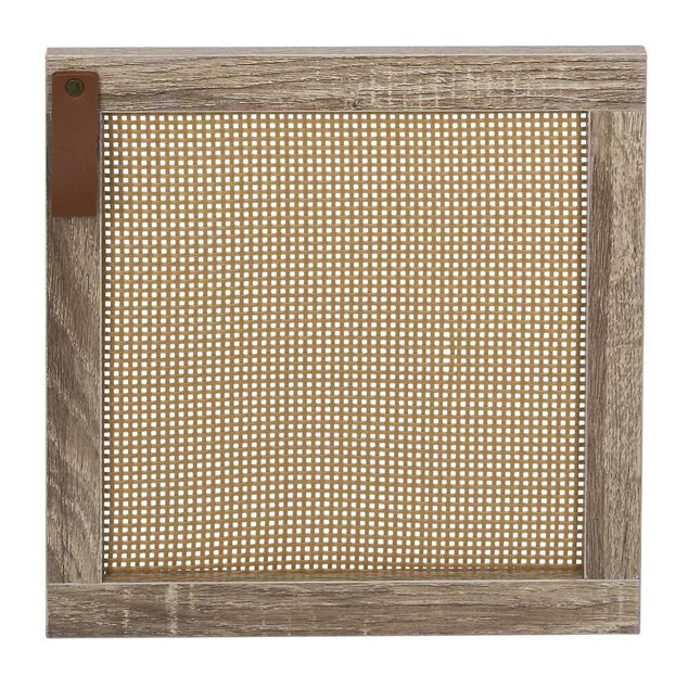 Porte cannage Box Cube 32,2xH32,2x1,2cm bois marron