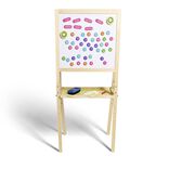 Tableau en bois double face magn&eacute;tique et craie avec accessoires