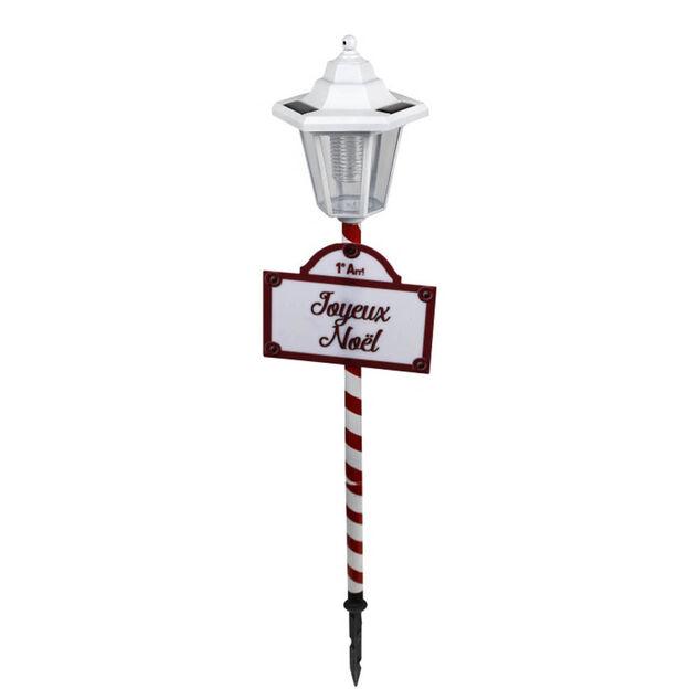 Borne solaire 1 LED panneau Joyeux No&euml;l