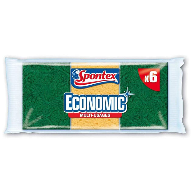 &Eacute;ponge Spontex format &eacute;conomique x6