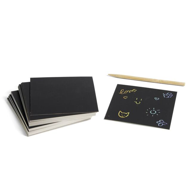 Lot de 100 feuilles de dessin &agrave; gratter arc-en-ciel