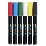 Marqueur permanent x6 peinture acrylique blanc/noir/rouge/bleu/vert/jaune